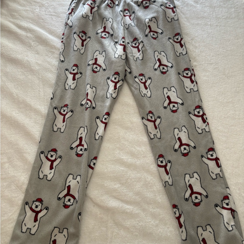 Cozy Gray Polar Bear Pajama Pants
